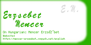 erzsebet mencer business card